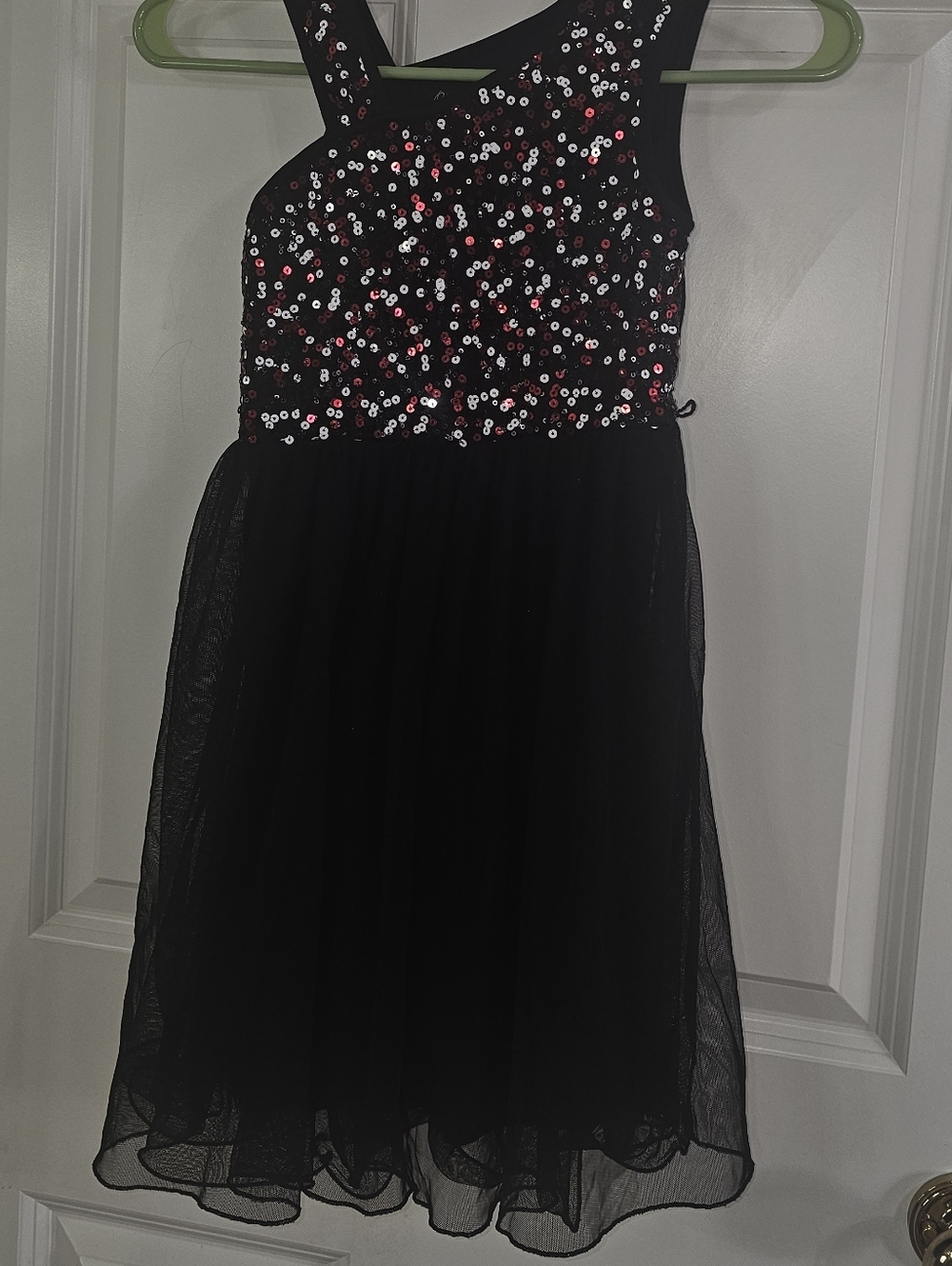 Girls Disorderly Kids Formal Dress Size 7 Black Red Sequin